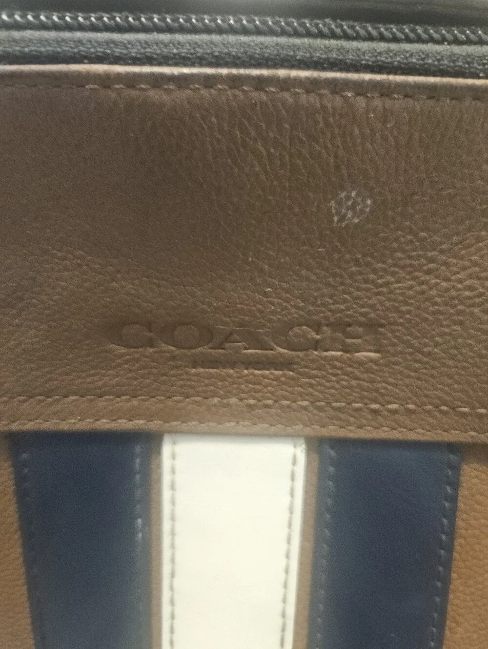 Vtg Coach Brown Leather Men's Backpack with Center Stripe